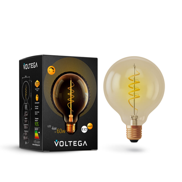 Светодиодная лампа Loft Led  G95 4W 2000K E27 DIM (7076)