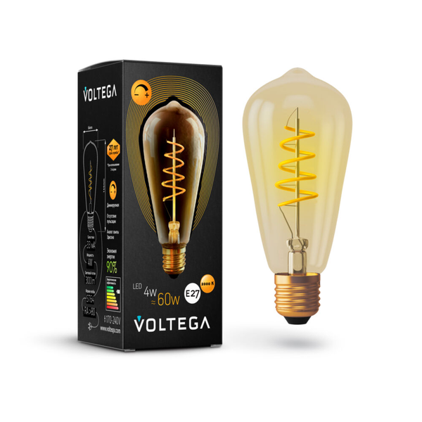 Светодиодная лампа Loft Led  ST64 4W 2800K E27 DIM (7077)