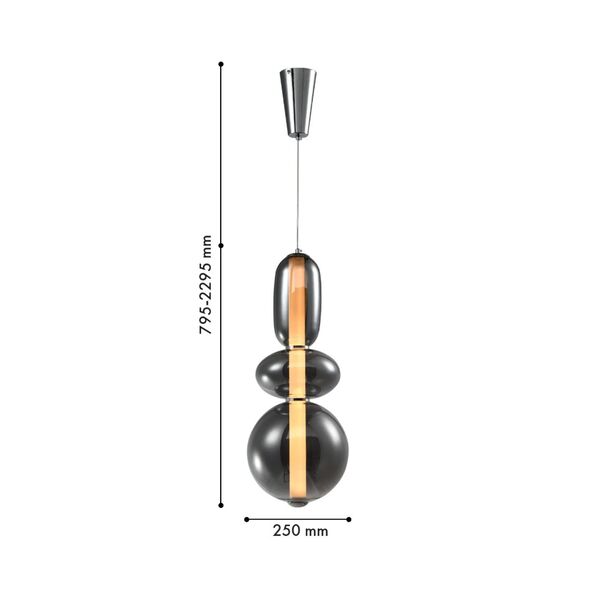 Подвес Vapor LED*24W, 1920LM, 4000K, included D250*H795/2295 Favourite