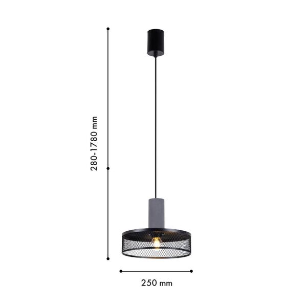 Подвес Сementita 1*E27*60W, excluded D250*H280/1780 Favourite