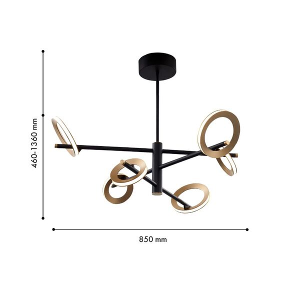 Потолочная люстра  Jongleur 3*LED*7W+3*LED*5W, 2880LM, 4000K, included D850*H460/1360 Favourite