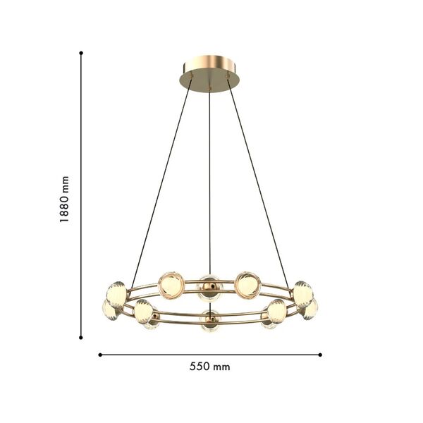 Подвесная люстра Rondell 12*LED*3.3W, 2800LM, 4000K, CRI>90, included D550*H1880 Favourite