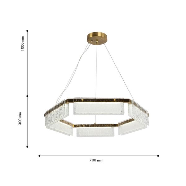 Подвесная люстра Gelido 6*LED*5W, 2400LM, 4000K, included D700*H300/1000 Favourite