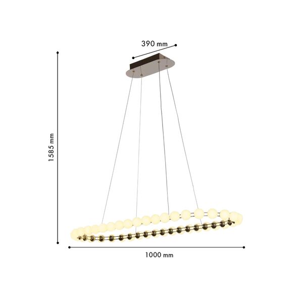 Подвесная люстра  Helmet LEDх48W, 3800LM, 4000К, included, dimmer L1000*W390*H1585 Favourite