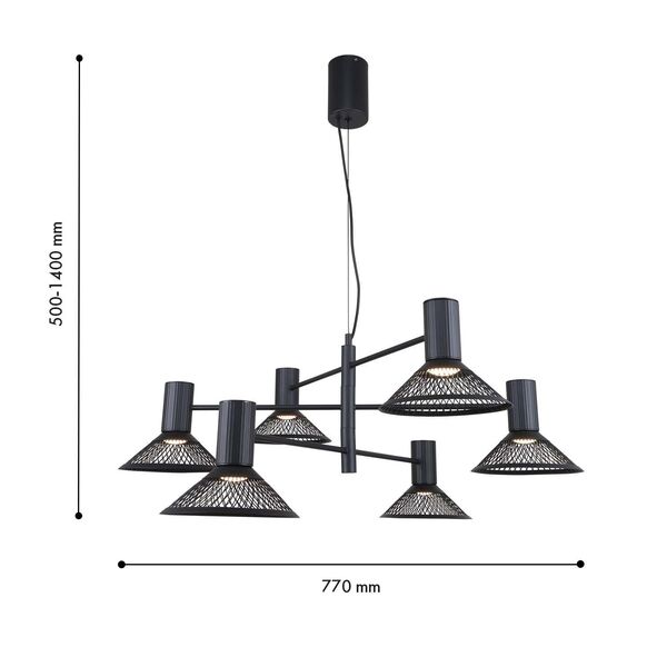 Подвесная люстра Metrics 6*LED*6W, 3960LM, 3000K, included D770*H500/1400 F-promo