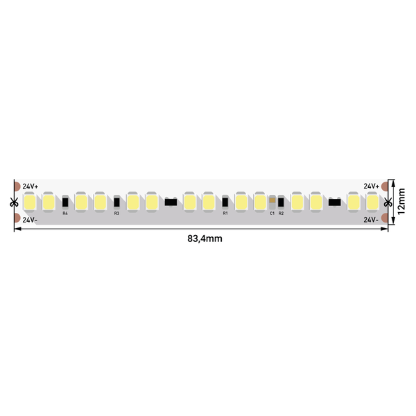 Лента светодиодная DSG 2835 D2W 168L-V24-IP33, 1800-30000K, 840LED, 17.3W/m, 5000*10*2 mm, (5м)