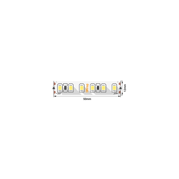 Лента светодиодная стабилиз., SMD 2835, 120LED/м, 9,6Вт/м, 24В , IP20, Теплый белый 20 м	