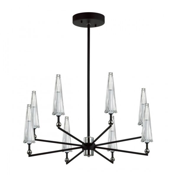 ((5429/39L MODERN ODL_EX24 черный матов./прозрачный/металл/стекло/акрил Люстра LED 39W 3000K 1330Лм
