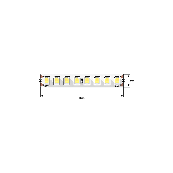 Лента светодиодная SWG PRO ПРО 2835, 160 LED/м, 14,4 Вт/м, 24В , IP20, Цвет: Холодный белый