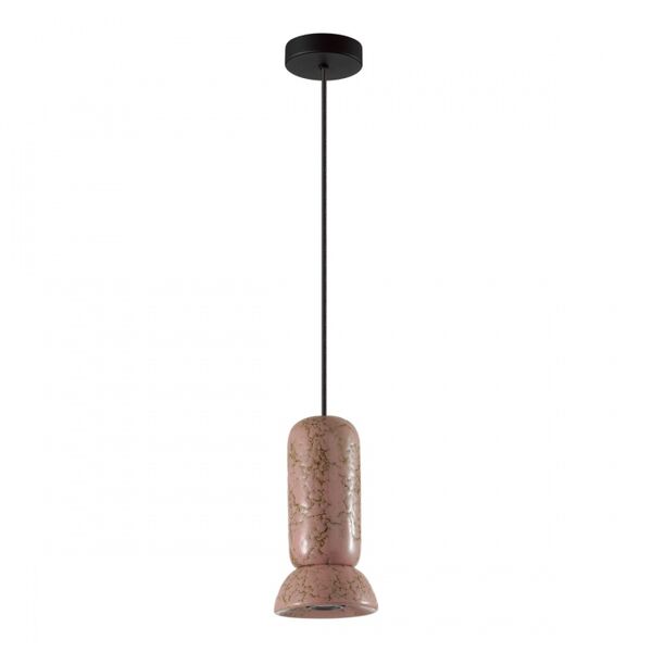 Подвес GU10 LED 4W KERAMA 5054/1C PENDANT ODL24 315 черный/розовый/коричн./металл/керамика