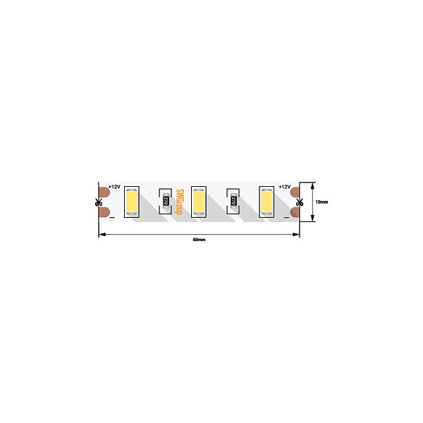 Лента светодиодная SWG стандарт 5630, 60 LED/м, 12 Вт/м, 12В , IP20, Цвет: Нейтральный белый