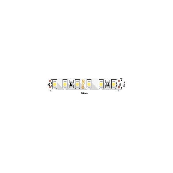 Лента светодиодная стандарт SMD3528, 120 LED/м, 9,6 Вт/м , 24В, IP66,	Теплый белый, в чехле, 3М	