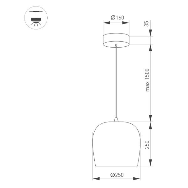 ((Светильник SP-PEONY-HANG-R250-15W Warm3000 (WH, 65 deg, 230V) (Arlight, IP20 Металл, 3 года)