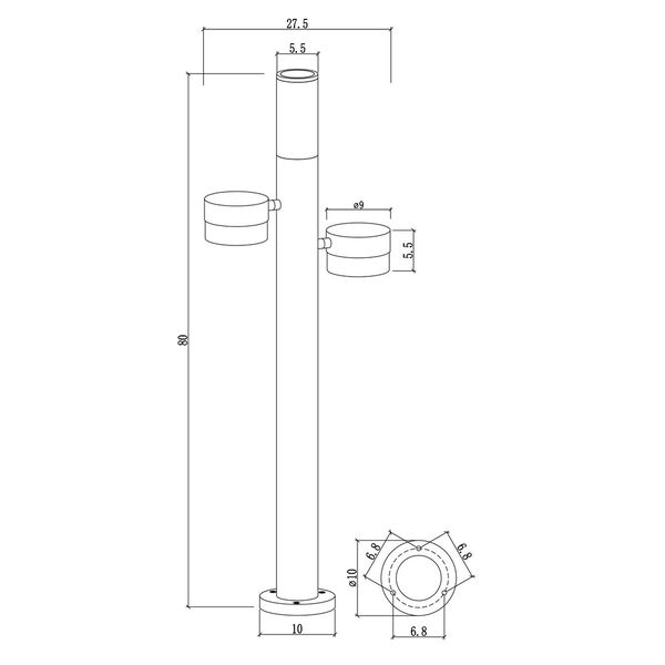 Ландшафтный светильник Arte Lamp BUDAPEST A2360PA-3BK