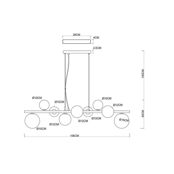 Подвесная люстра Arte Lamp GEMINI A2243SP-9BK
