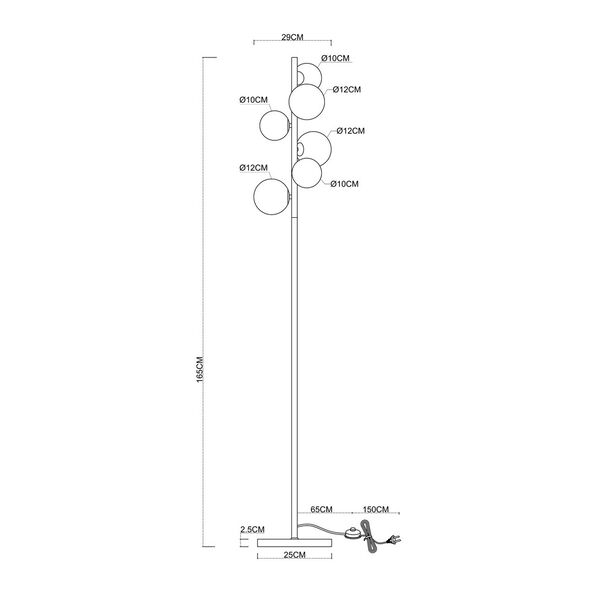 Торшер Arte Lamp GEMINI A2243PN-6BK
