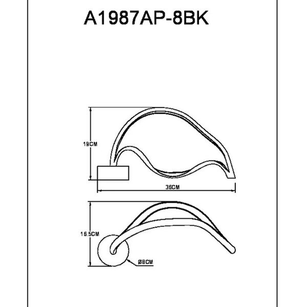 Настенный светильник Arte Lamp HYPERBOLA A1987AP-8BK