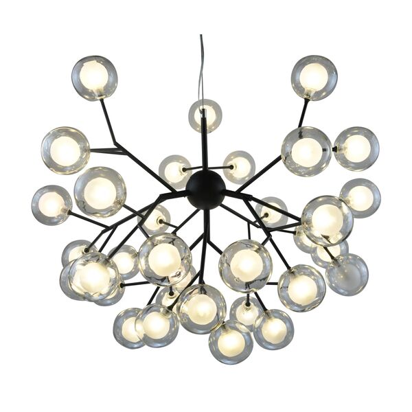Люстра КАУКАС [черная (белые плафоны) d72 h57 G4 54W (Led)]