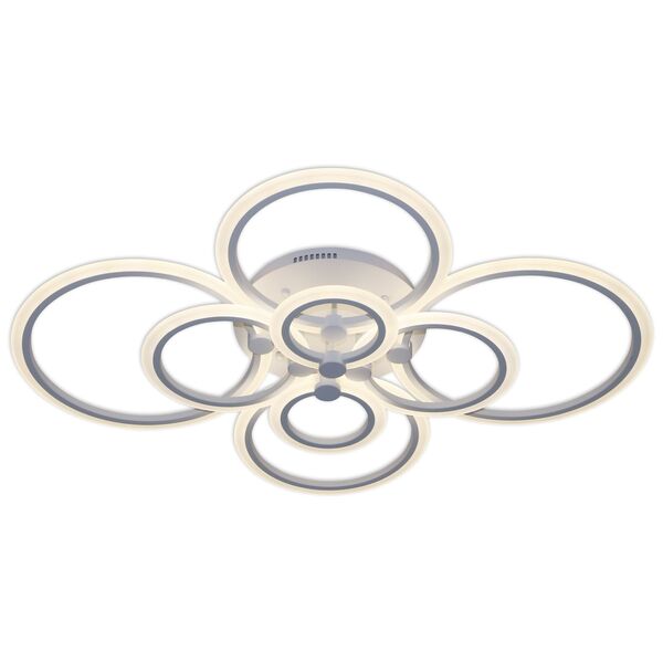 Люстра диммируемая САГА New [белая w95*81 h13 Led 149w (3000K-6000K) с пультом ДУ]