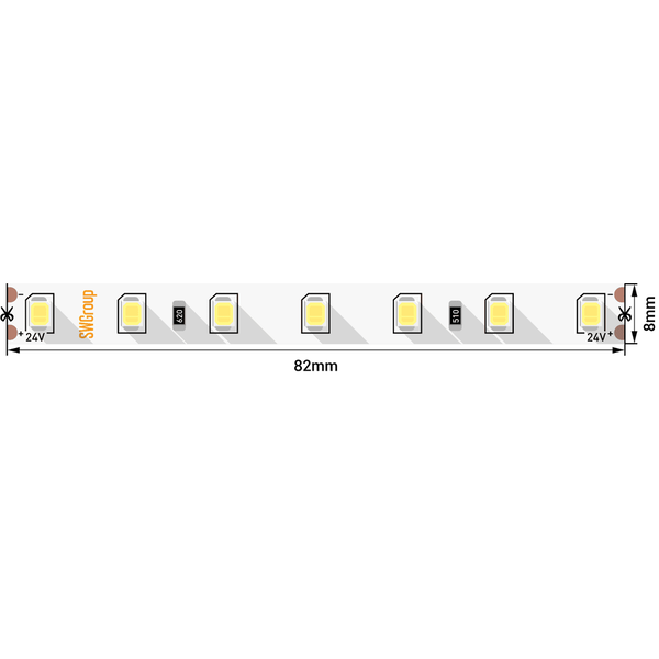 SWG2P84-24-8.6-WWЛента светодиодная ПРО 2835, 84 LED/м, 8,6 Вт/м, 24В , IP20, Цвет: Теплый белый