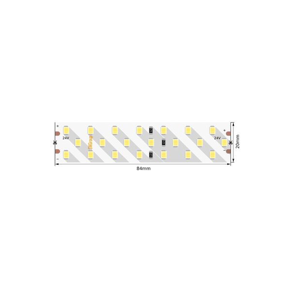 SWG2P252-24-24-WW-20Лента светодиодная ПРО 2835, 252 LED/м, 24 Вт/м, 24В , IP20, Цвет: Теплый белый