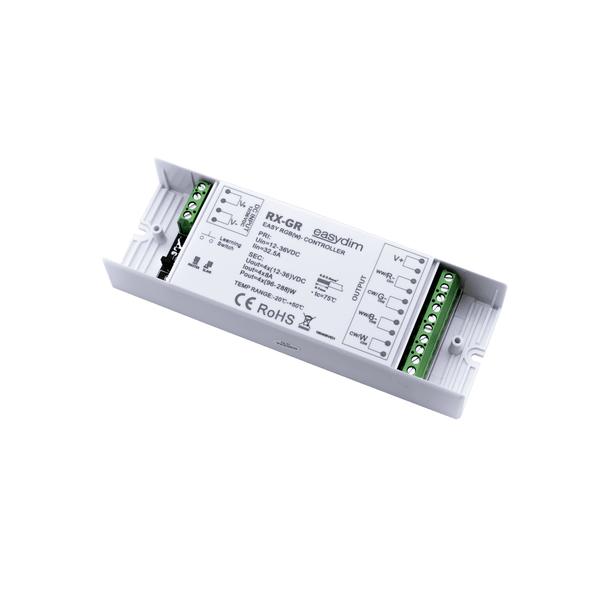 Универсальный приемник-контроллер EasyDim увелич. мощности RX-GR для светодиод. лент RGB, RGB+W, MIX,12-36В, 32А
