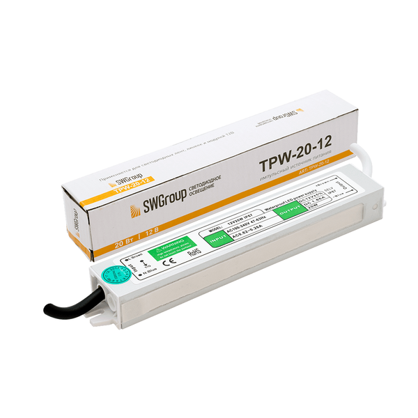 TPW-20-12Al блок питания TPW, 20W влагозащитный, 12V