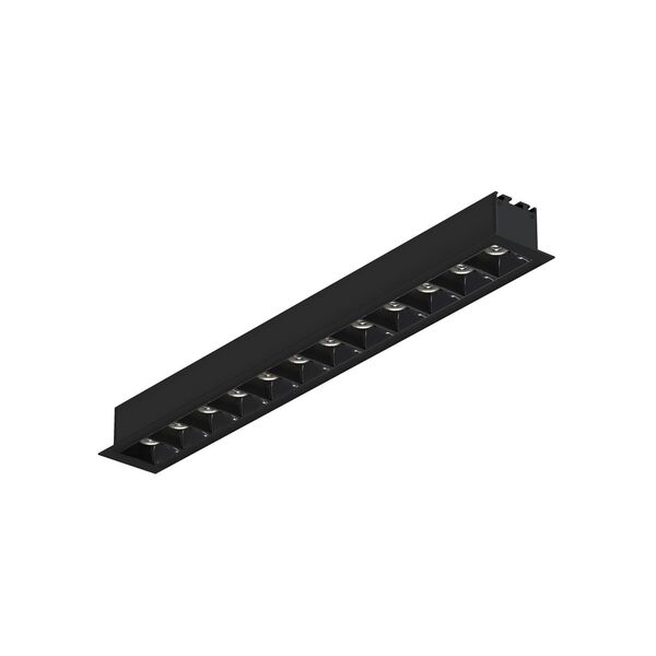 Donolux Led св-к встраиваемый, 12W, 335,2х48мм, H36мм, 975Lm, 34°, 3000К, IP20, корпус черный, черные модули, блок питания AC/DC 24V в комплекте
