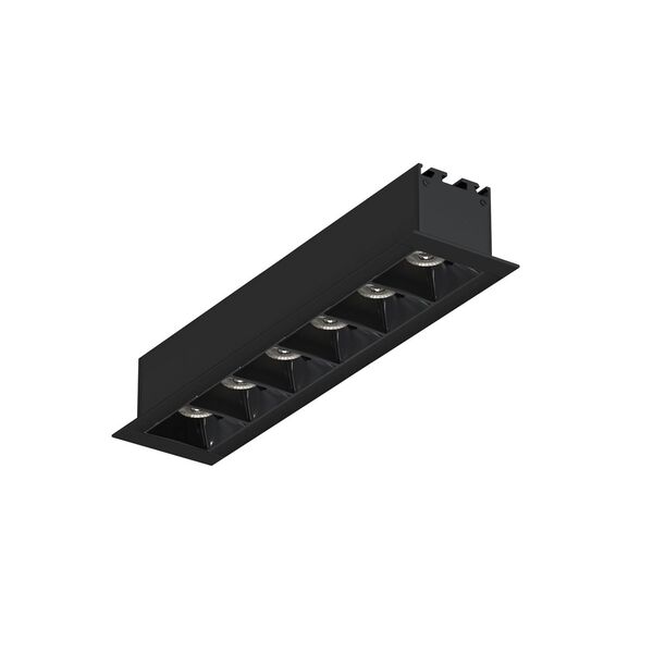 Donolux Led св-к встраиваемый, 6W, 176,2х48мм, H36мм, 487Lm, 34°, 3000К, IP20, корпус черный, черные модули, блок питания AC/DC 24V в комплекте