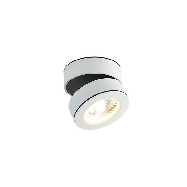 Donolux Led св-к накладной поворотный, [25Вт, D120хH80мм, 1772Лм, 30°, 3000К, IP20, Ra >90 белый RAL9003,блок питания в комплекте]