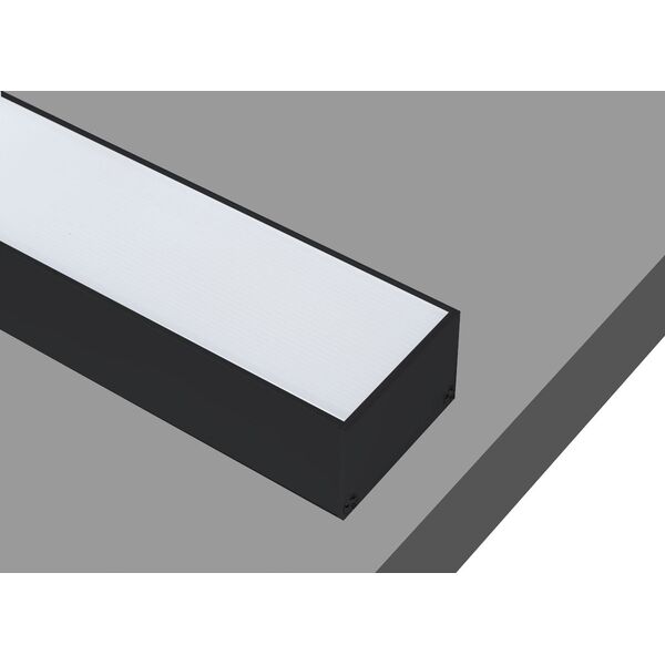 Donolux накладной алюминиевый профиль, 2 метра, [габариты в сборе: 50х35х2000 мм. Черный матовый, RAL9005]