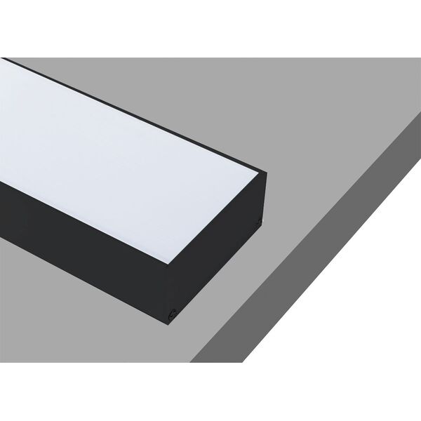 Donolux накладной алюминиевый профиль, 2 метра, [габариты в сборе: 70х35х2000 мм. Черный матовый, RAL9005]
