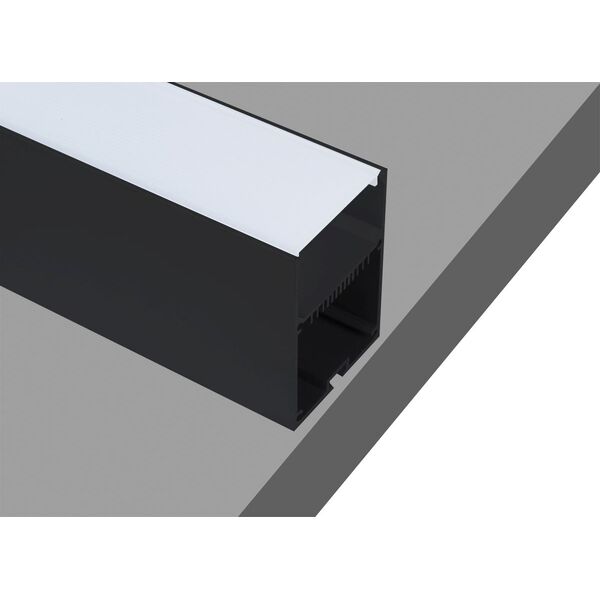 Donolux накладной алюминиевый профиль, 2 метра, [габариты в сборе: 50х73х2000 мм. Черный матовый, RAL9005]