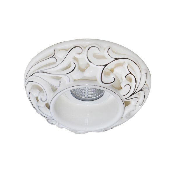 Светильник Donolux встраиваемый [керамика, неповоротный MR16,max 50w GU5,3 D 150 H 70, белый с сереб]