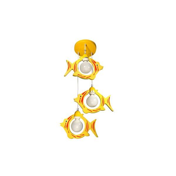 Donolux BABY подвесной светильник, [рыбки, декор жёлтого цвета, шир 40см, выс 100см, 3хЕ27 40W, армат]