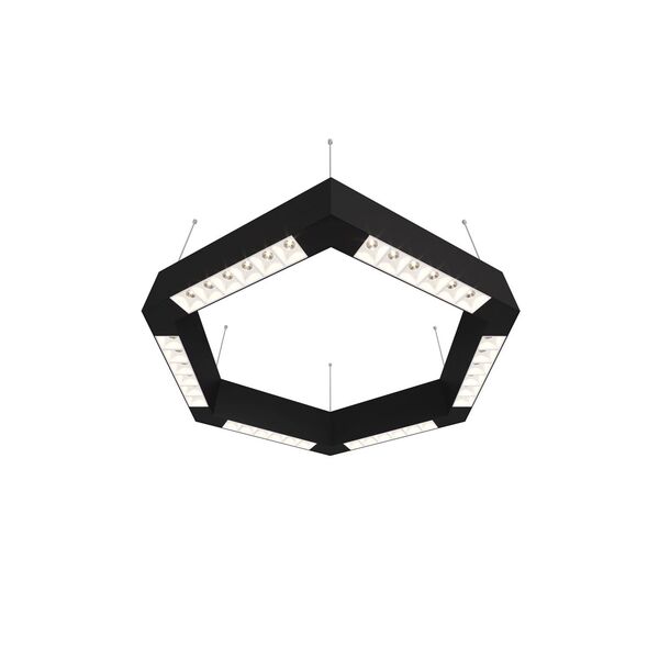 Donolux Led св-к подвесной, 36W, 500х433мм, H71,5мм, 2700Lm, 34°, 3000К, IP20, корпус черный, белые модули, черный декор,  блок питания AC/DC 24V в комплекте