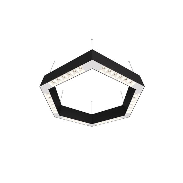 Donolux Led св-к подвесной, 36W, 500х433мм, H71,5мм, 2700Lm, 34°, 3000К, IP20, корпус черный, белые модули, белый декор,  блок питания AC/DC 24V в комплекте