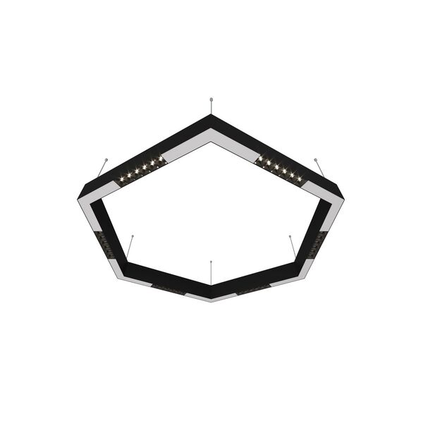 Donolux Led св-к подвесной, 36W, 900х780мм, H71,5мм, 2090Lm, 48°, 3000К, IP20, корпус черный, черные модули, белый декор,  блок питания AC/DC 24V в комплекте