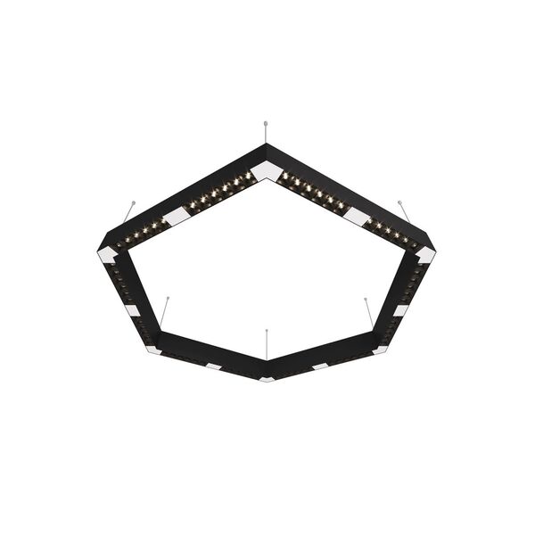 Donolux Led св-к подвесной, 72W, 900х780мм, H71,5мм, 9380Lm, 34°, 3000К, IP20, корпус черный, черные модули, белый декор,  блок питания AC/DC 24V в комплекте