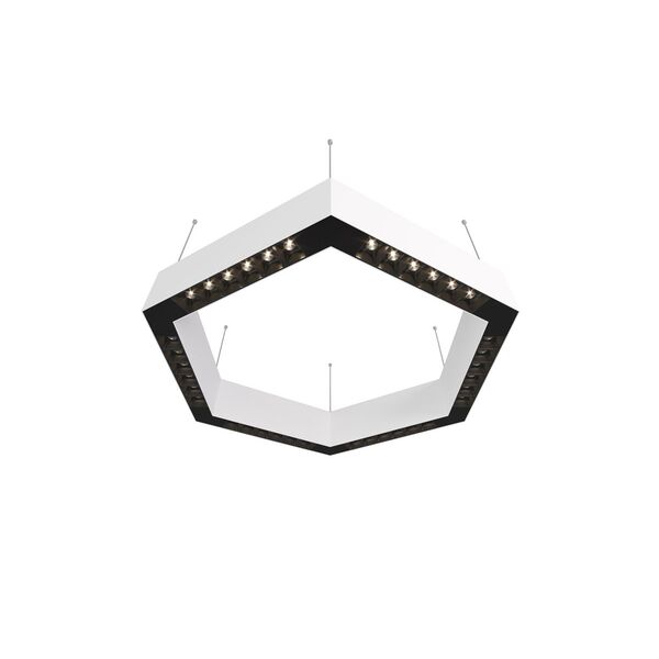 Donolux Led св-к подвесной, 36W, 500х433мм, H71,5мм, 2700Lm, 34°, 3000К, IP20, корпус белый, черные модули, черный декор,  блок питания AC/DC 24V в комплекте