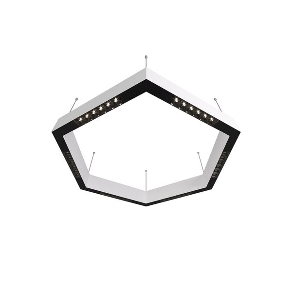 Donolux Led св-к подвесной, 36W, 700х606мм, H71,5мм, 2330Lm, 48°, 3000К, IP20, корпус белый, черные модули, черный декор,  блок питания AC/DC 24V в комплекте