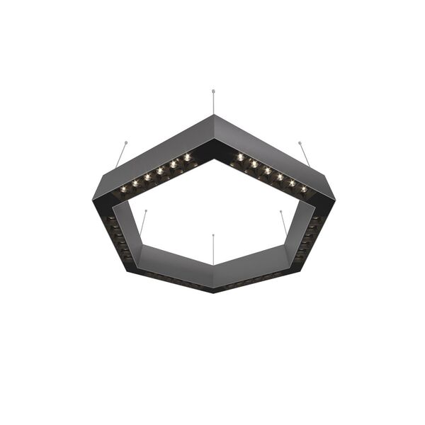 Donolux Led св-к подвесной, 36W, 500х433мм, H71,5мм, 2700Lm, 34°, 3000К, IP20, корпус алюминий, черные модули, черный декор,  блок питания AC/DC 24V в комплекте