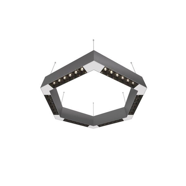 Donolux Led св-к подвесной, 36W, 500х433мм, H71,5мм, 2700Lm, 34°, 3000К, IP20, корпус алюминий, черные модули, белый декор,  блок питания AC/DC 24V в комплекте