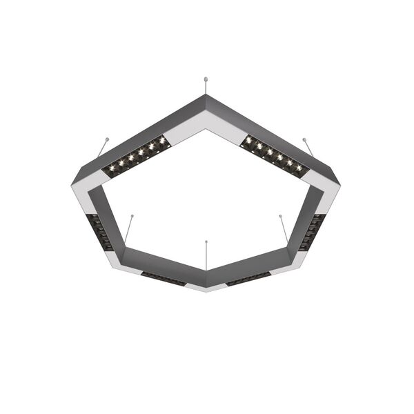 Donolux Led св-к подвесной, 36W, 700х606мм, H71,5мм, 2590Lm, 34°, 3000К, IP20, корпус алюминий, черные модули, белый декор,  блок питания AC/DC 24V в комплекте