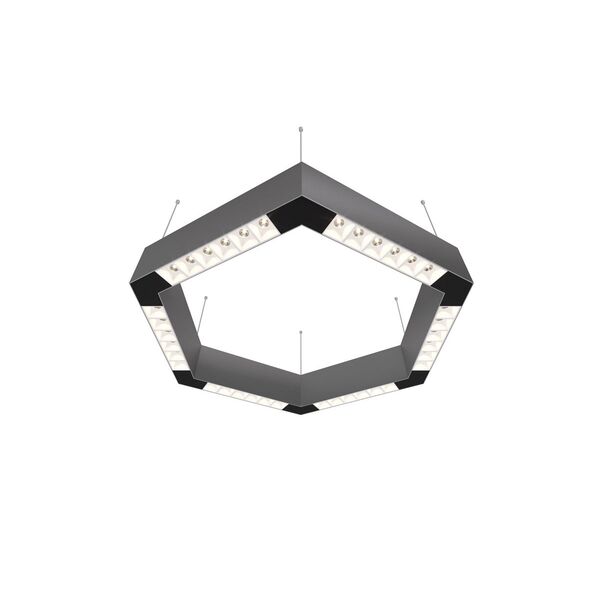 Donolux Led св-к подвесной, 36W, 500х433мм, H71,5мм, 2560Lm, 48°, 3000К, IP20, корпус алюминий, белые модули, черный декор,  блок питания AC/DC 24V в комплекте