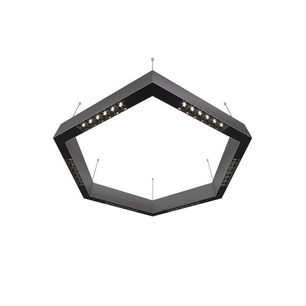 Donolux Led св-к подвесной, 36W, 700х606мм, H71,5мм, 2330Lm, 48°, 3000К, IP20, корпус алюминий, черные модули, черный декор,  блок питания AC/DC 24V в комплекте