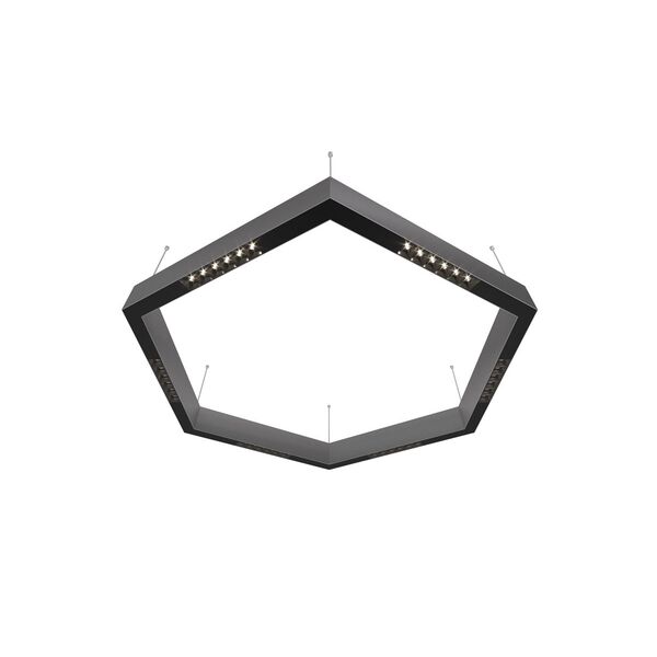 Donolux Led св-к подвесной, 36W, 900х780мм, H71,5мм, 2090Lm, 48°, 3000К, IP20, корпус алюминий, черные модули, черный декор,  блок питания AC/DC 24V в комплекте