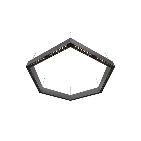 Donolux Led св-к подвесной, 72W, 900х780мм, H71,5мм, 8840Lm, 48°, 3000К, IP20, корпус алюминий, черные модули, черный декор,  блок питания AC/DC 24V в комплекте