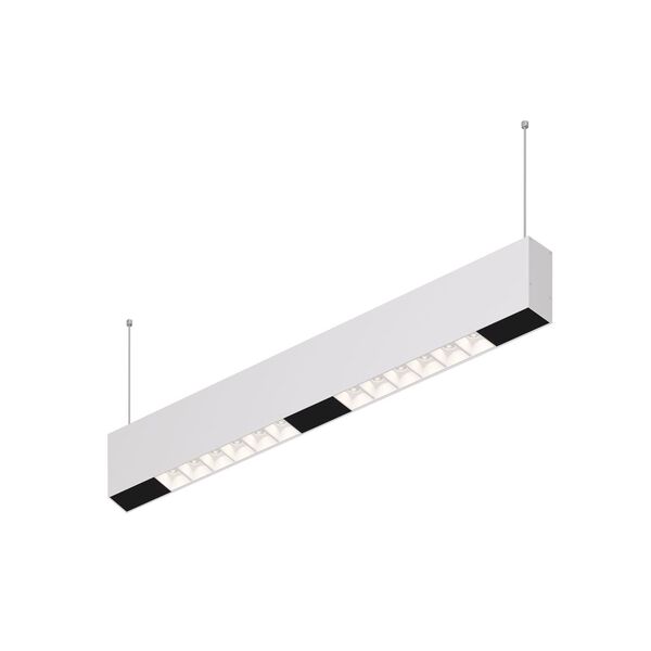 Donolux Led св-к подвесной, 12W, 502х32мм, H71,5мм, 925Lm, 48°, 3000К, IP20, корпус белый, белые модули, черный декор, блок питания AC/DC 24V в комплекте
