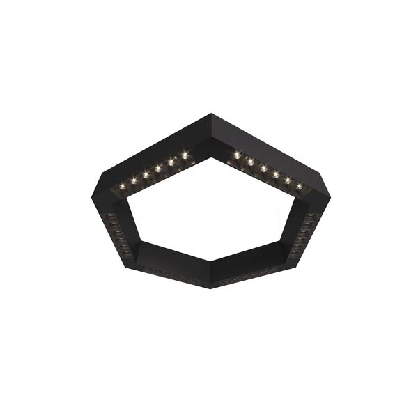 Donolux Led св-к накладной, 36W, 500х433мм, H71,5мм, 2700Lm, 34°, 3000К, IP20, корпус черный, черные модули, черный декор,  блок питания AC/DC 24V в комплекте